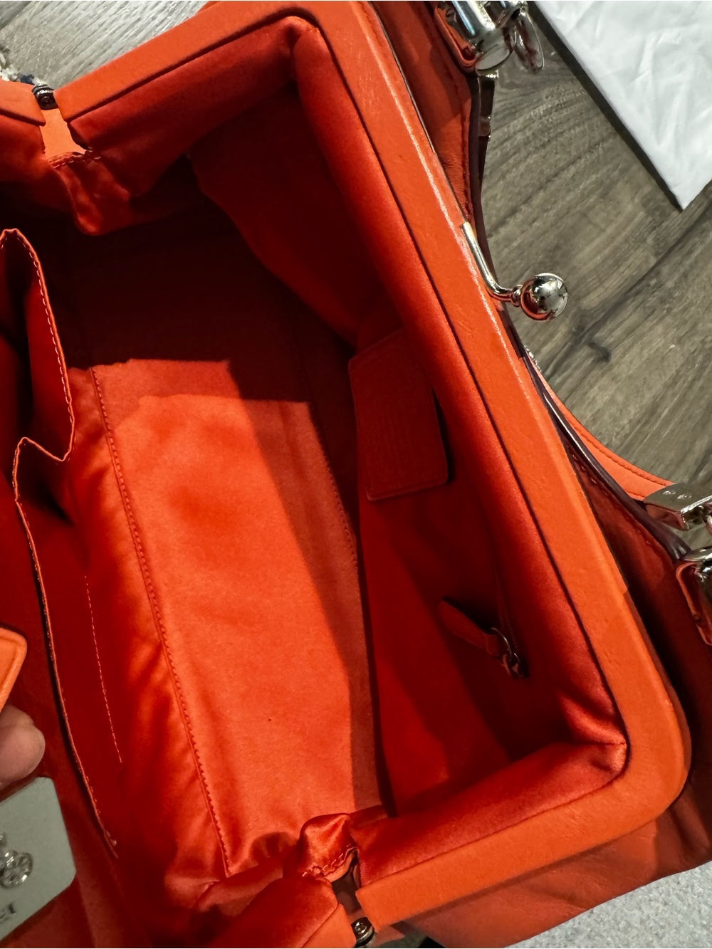 Coach Madison Gathered Twist Carrie Satchel Textured Orange coral Quilted purse - Picture 11 of 16